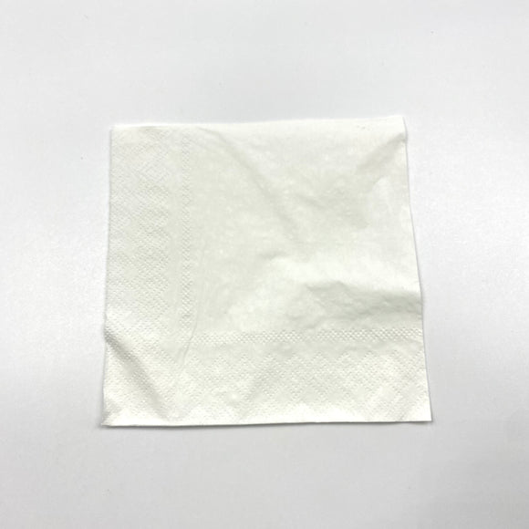 White Cocktail Serviettes 20's
