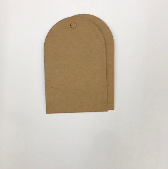 Gift Tags Brown Rounded 12 pcs