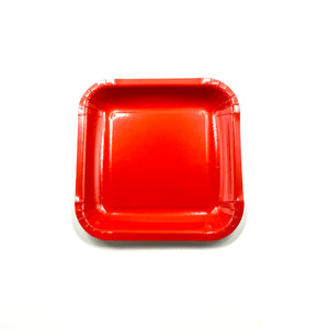 Red 9" Square Paper Plates 10pcs