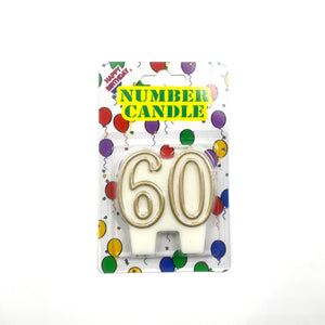 Gold 60 Twin Number Candle