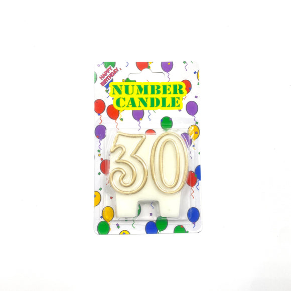 Gold 30 Twin Number Candle