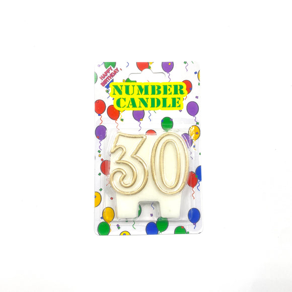 Gold 30 Twin Number Candle