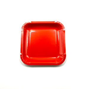 Red 7" Square Paper Plates 10pcs