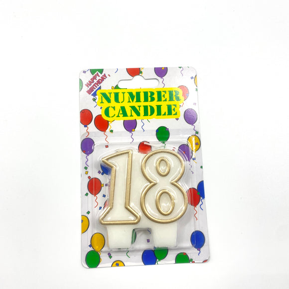 Gold 18 Twin Number Candle