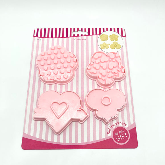 Heart Cookie Cutter and Embosser 4pcs
