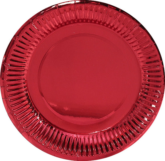Paper Plates - Metallic Red 10pcs